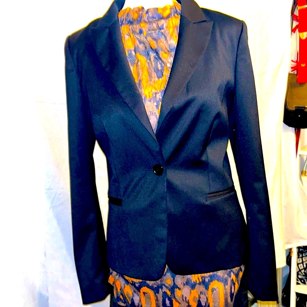🔥NWOT🔥GLAMOUR🔥CAMPAIGN🔥by Fred Naggar Black Blazer/Swarovski Crystal Skull - Picture 2 of 14